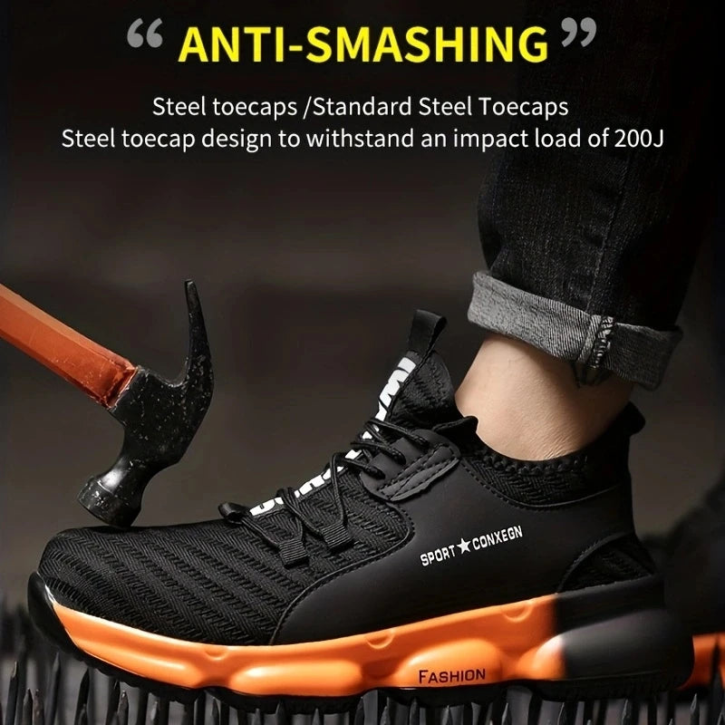 Anti Smash Puncture Breathable Safety Shoes For Men