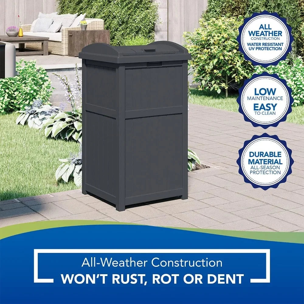 Outdoor Waste Bin Hideaway Container With Latching Lid