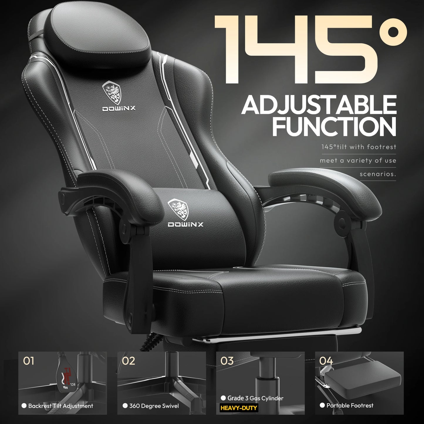 Dowinx Gaming Chair With Pocket Spring Cushion And Massage