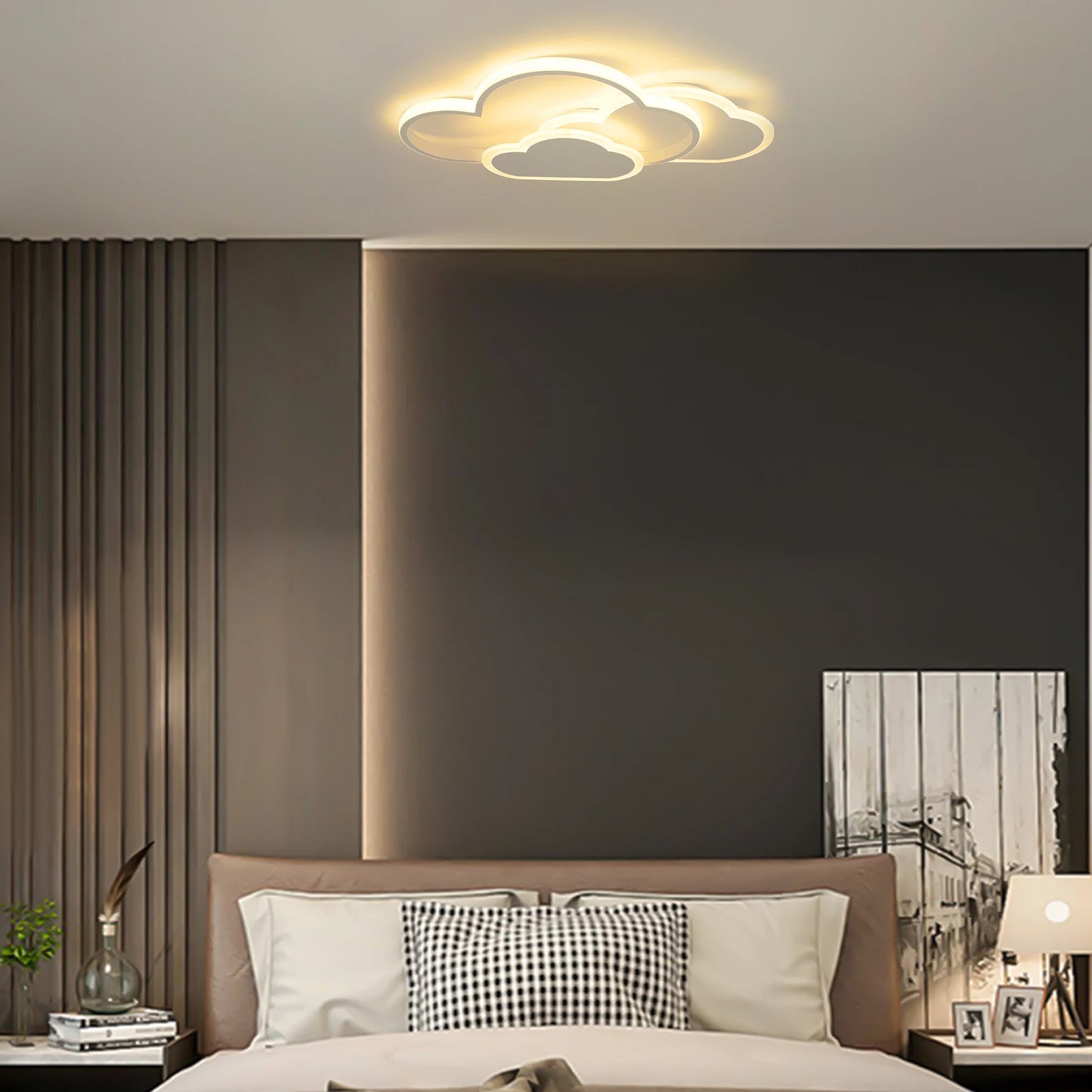 Cloud Shape LED Ceiling Light 85-265V With 3 Color Dimming