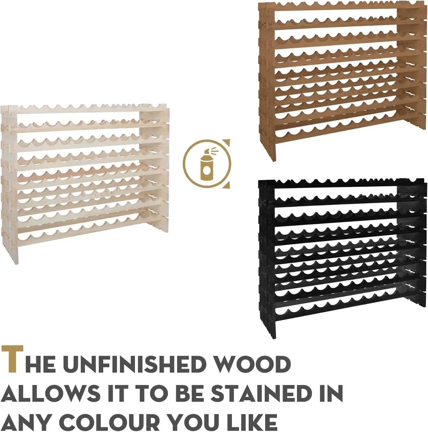 Hign-concerned 96 Bottles Stackable Modular Wine Rack 8 Tier