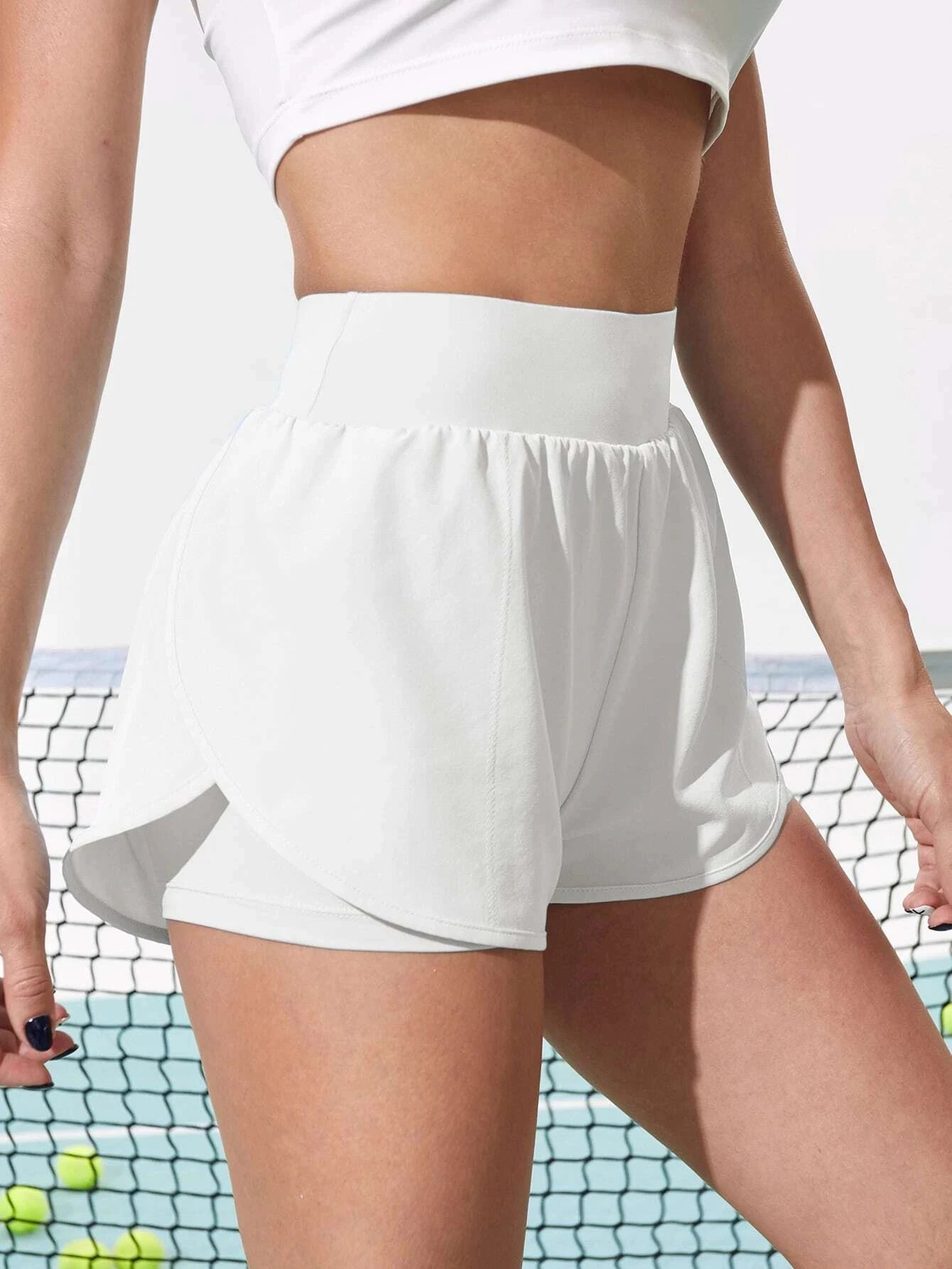 Breathable Solid Sports Shorts Women Tennis Gym Biker Shorts