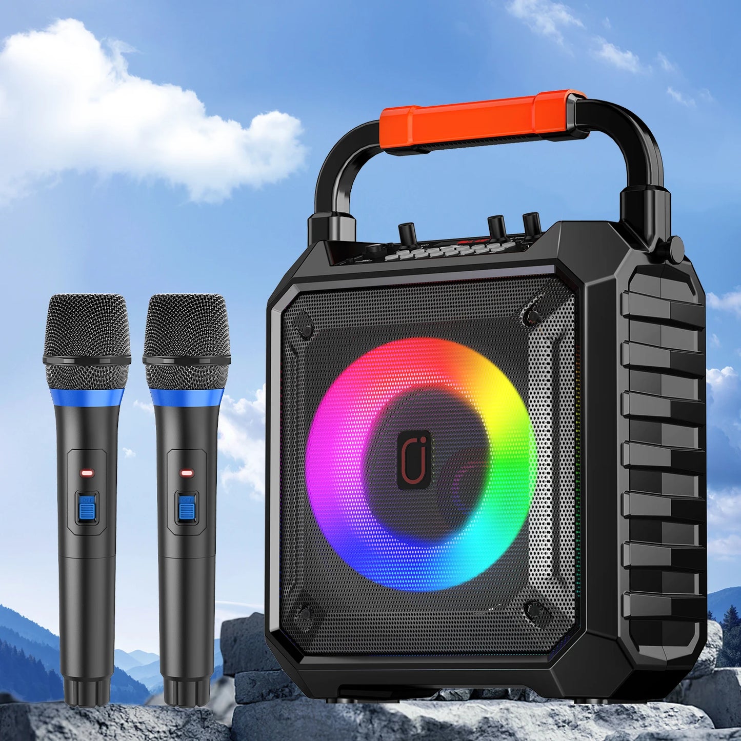 FanFun Wireless Outdoor Speaker With Microphone And DJ Light