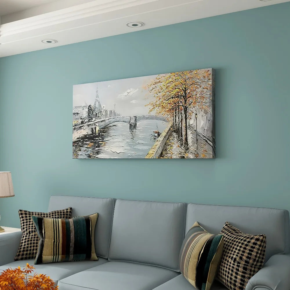 Hign-concerned Pine Frame Abstract Canvas Art Landscape