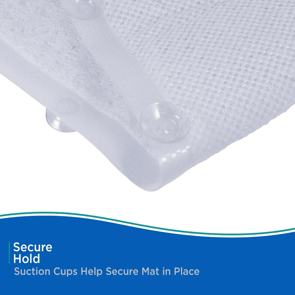 DUTRIEUXCN Clear Vinyl Loofah Bath Mat With Suction Cups