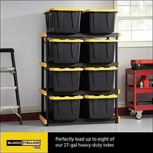 HUANHUI 4 Tier Heavy Duty Plastic Storage Shelving Unit