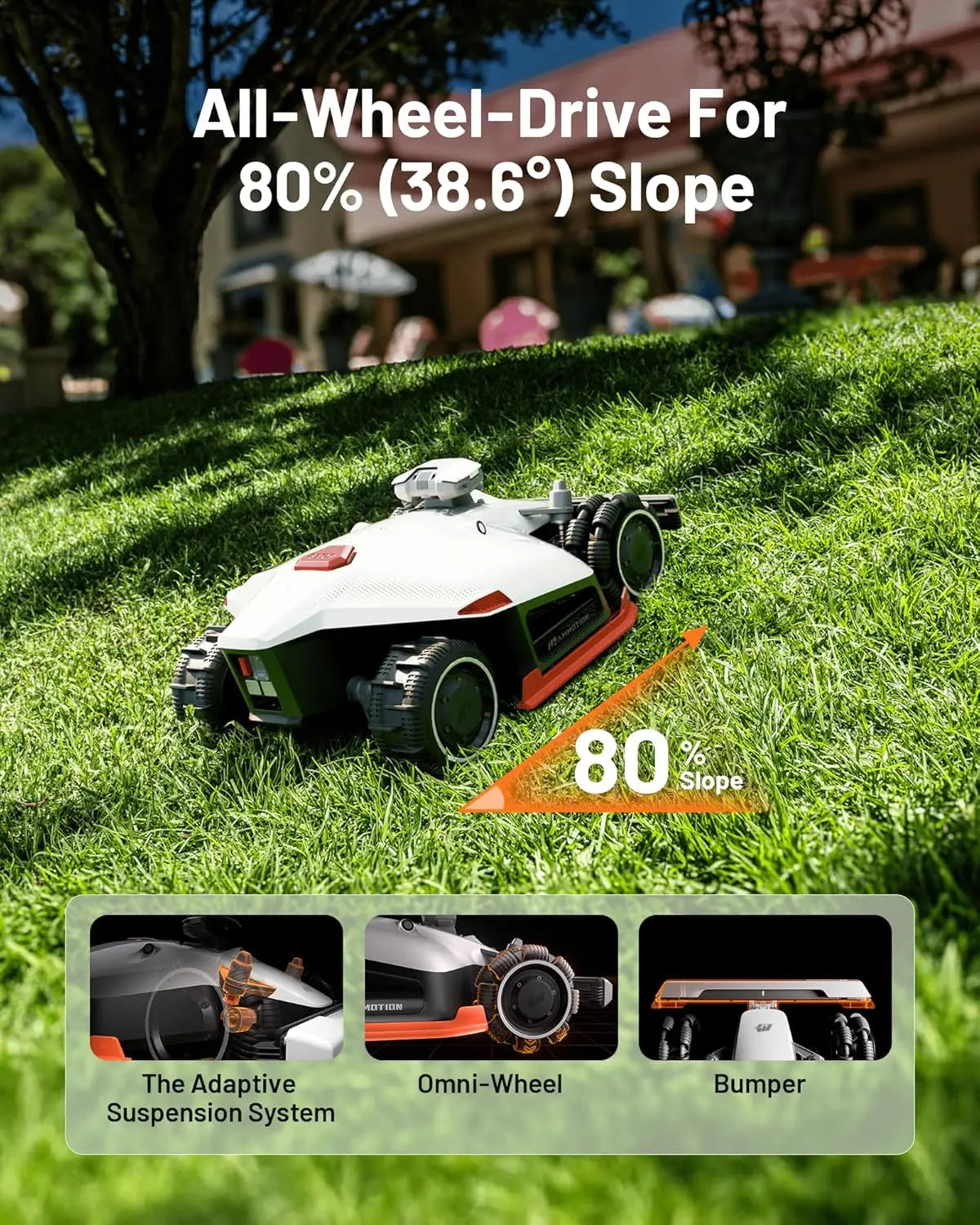 XMSJH 2 AWD 3000HX Robot Lawn Mower With 4G And AI Vision