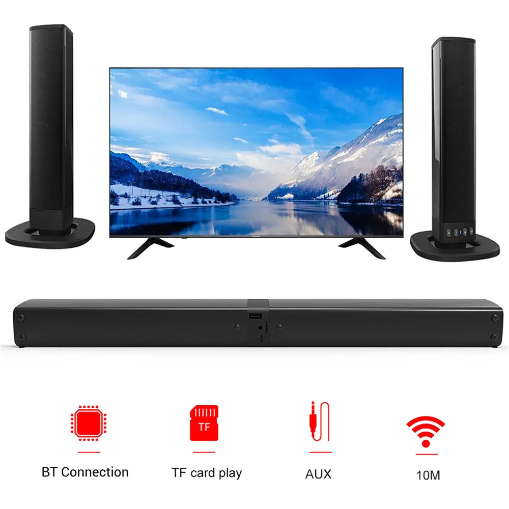 CURUK Wireless Bluetooth TV Sound Bar 2 Speaker System