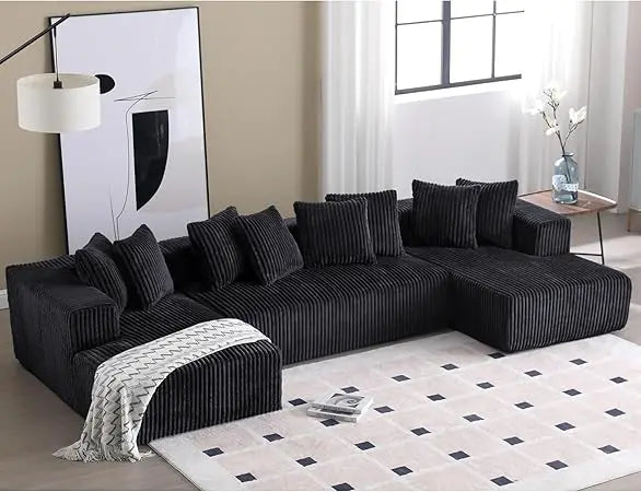 Modular Sectional Couch Modern U Shaped Sofa Double Chaise