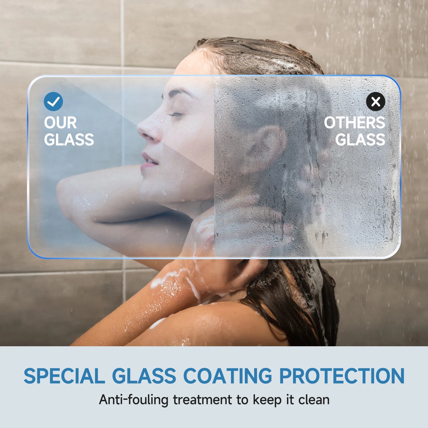 Sh.Kl Aluminum Frame Sliding Shower Door Tempered Glass