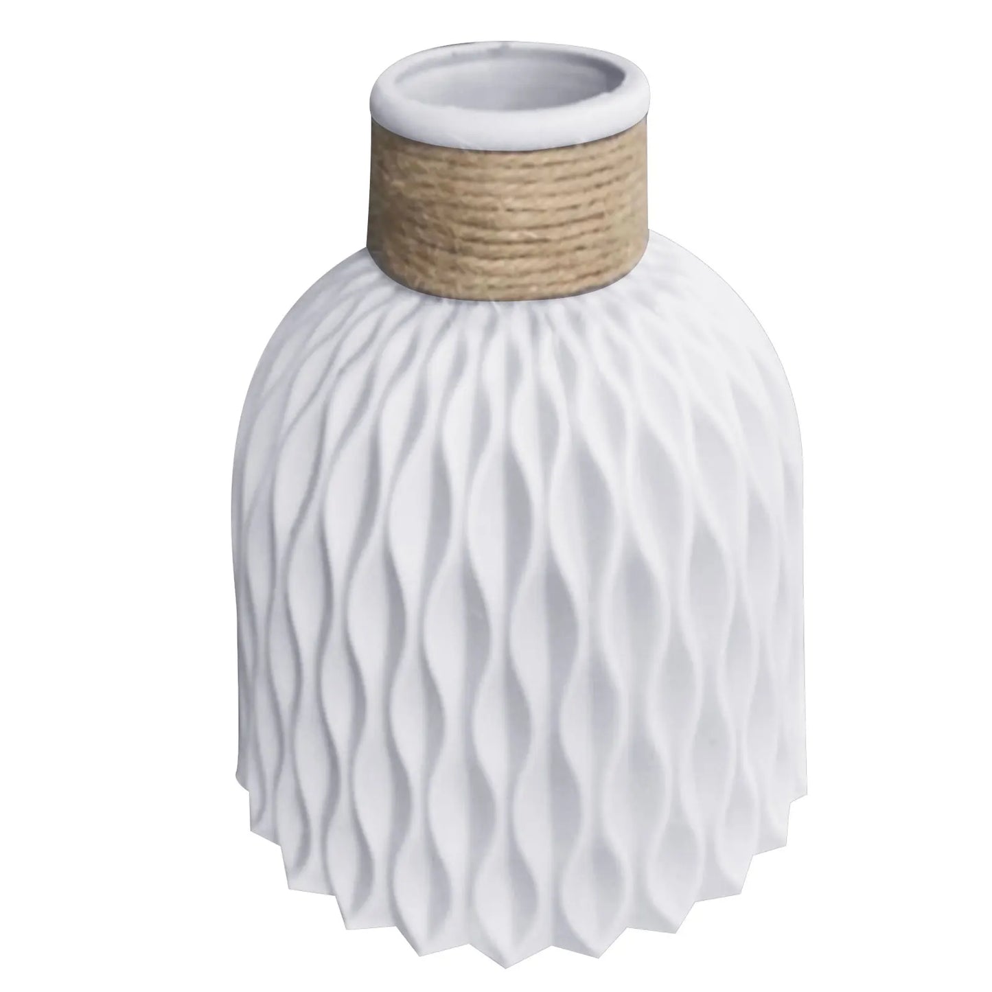 Hignconcerned 3pc Plastic Vases Set Rattan Unbreakable Decor