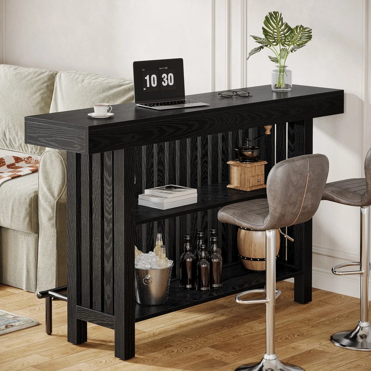 Two Tier Bar Table With Footrest