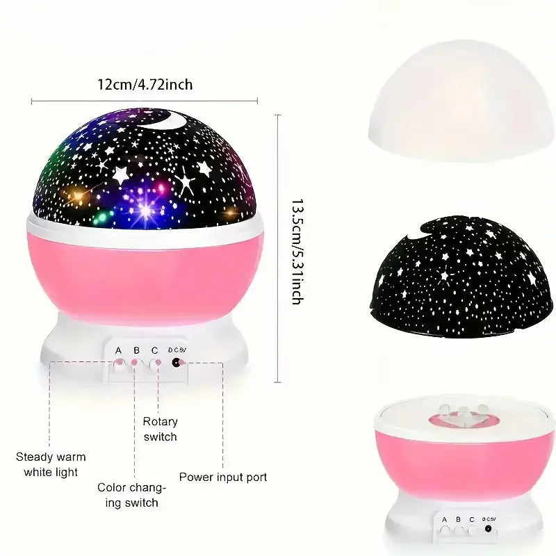 USB Starry Night Light Projector Moon Stars Nine Colors