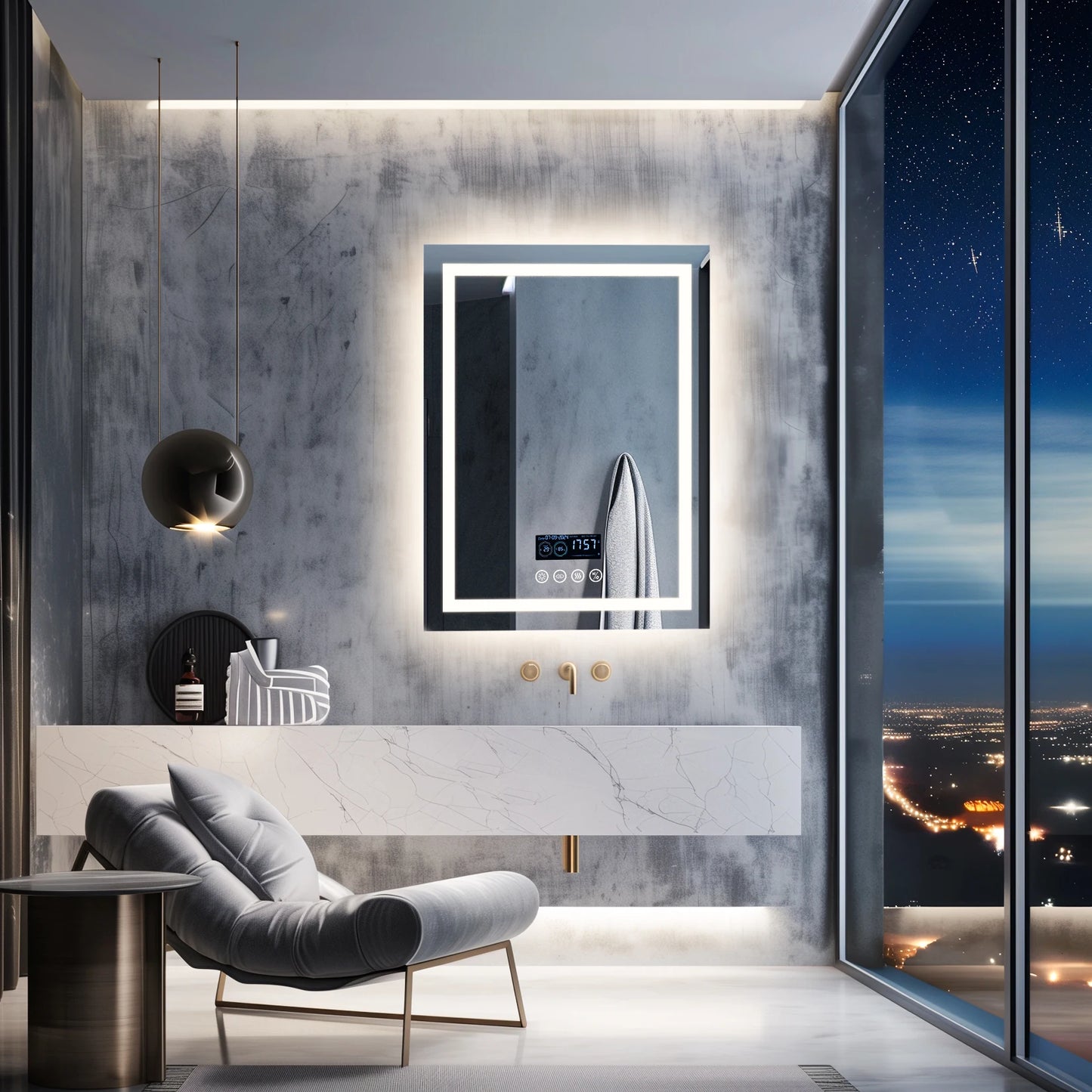 Wisfor LED Mirror With Bluetooth Speaker Anti Fog Dimming