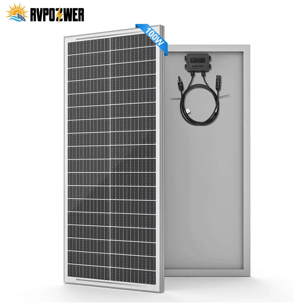 Rvpozwer 100W Mono Solar Panel N-Type Rigid 25 Percent High Efficiency