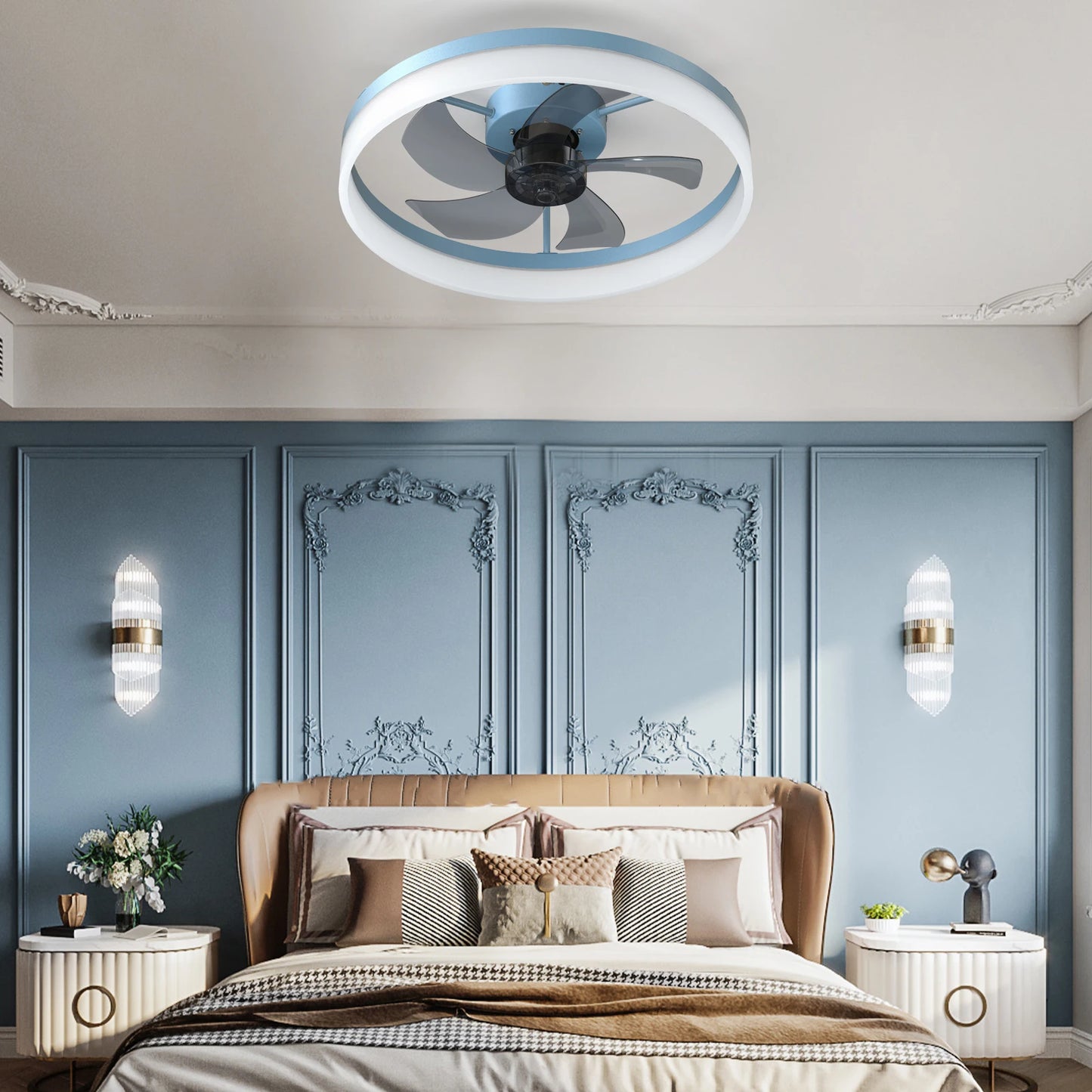 ARLGSITE LED Ceiling Fan With Remote Control Light