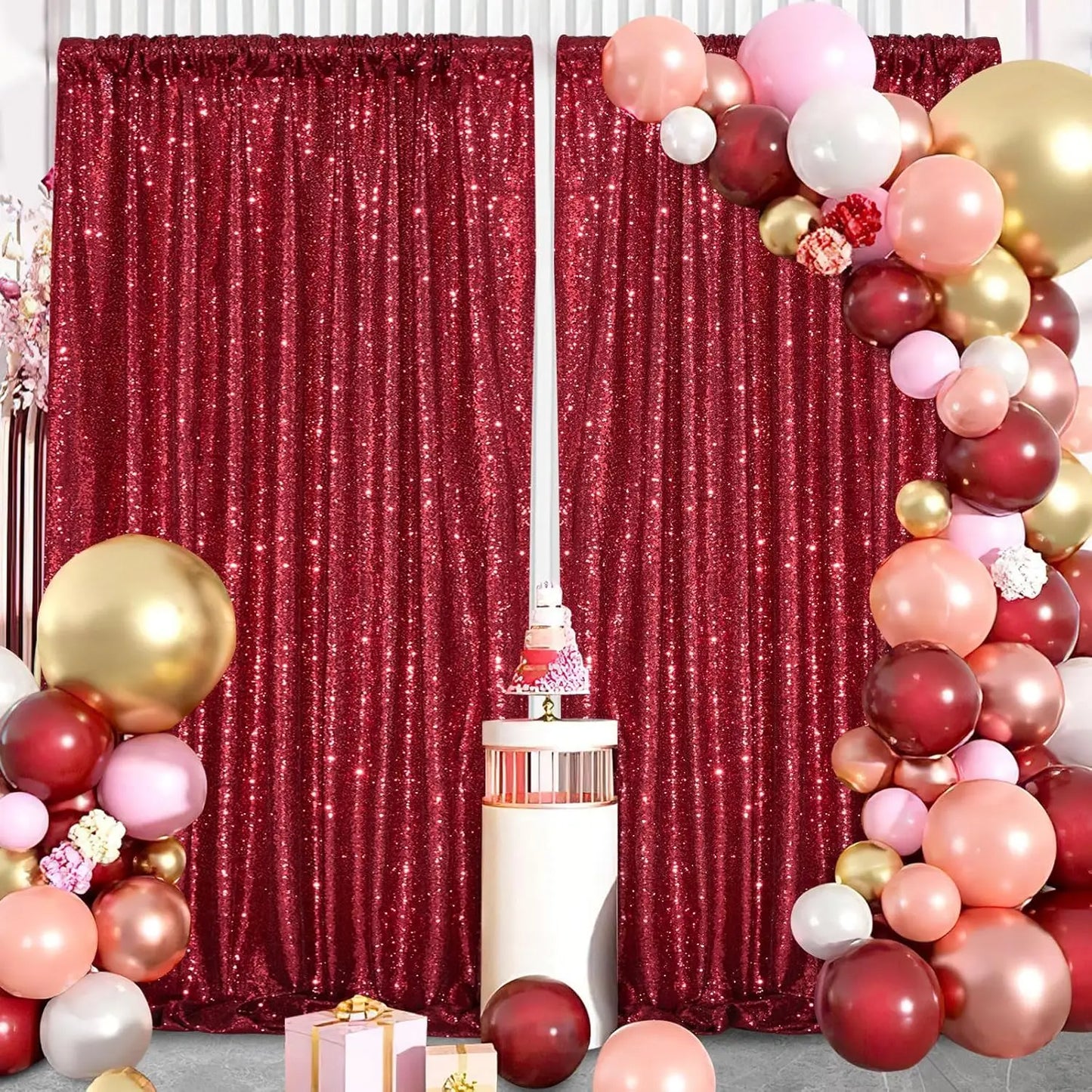 Hignconcerned Sequin Backdrop Curtains Glitter Photo Booth