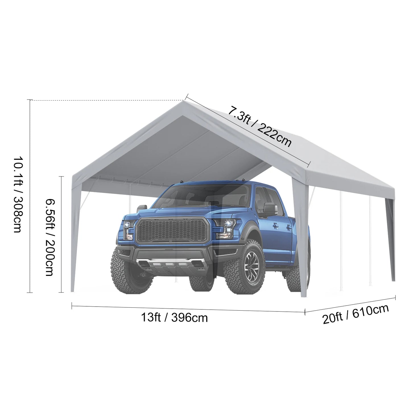 SucceBuy Carport Replacement Canopy Cover Heavy Duty Waterproof UV Protected