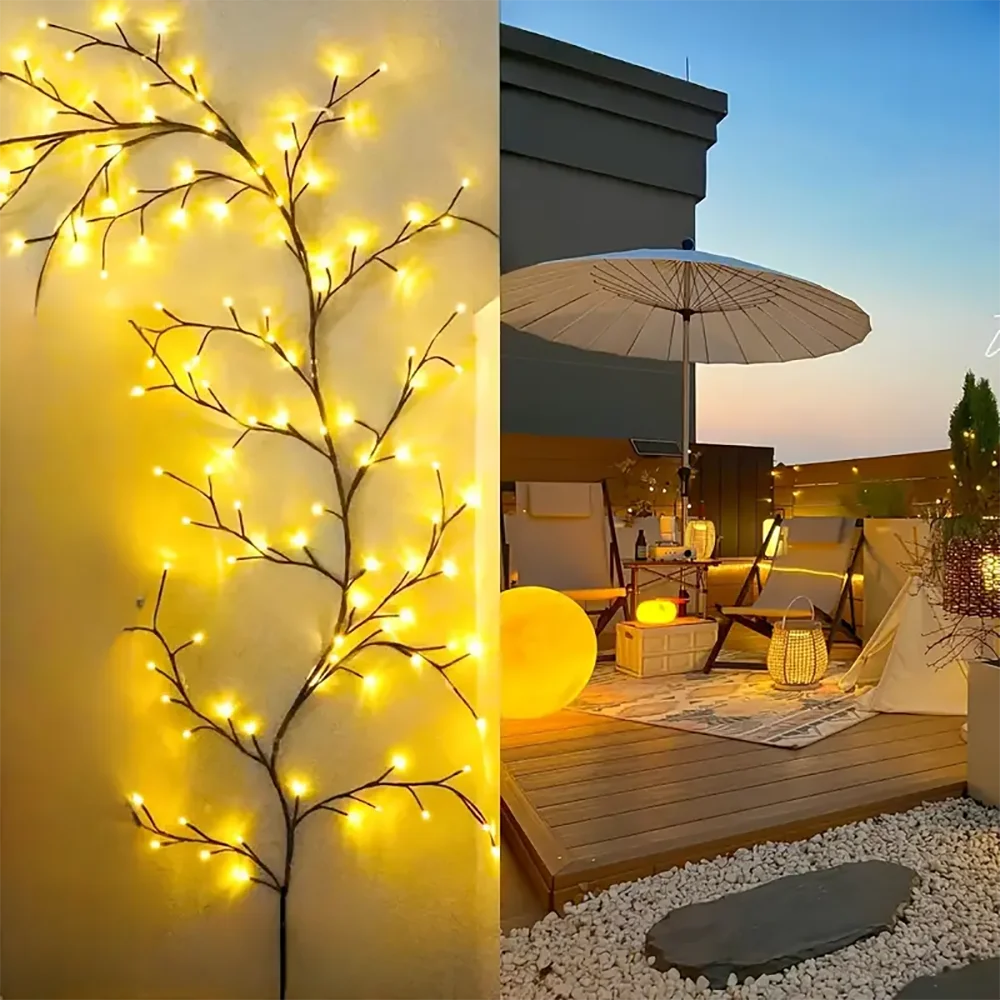 WELPUR 96LED Solar Outdoor String Lights Tree And Vine