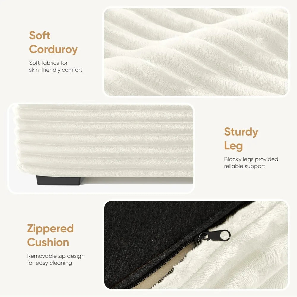 MKDK Sectional Cloud Couch L Shaped Sleeper Corduroy