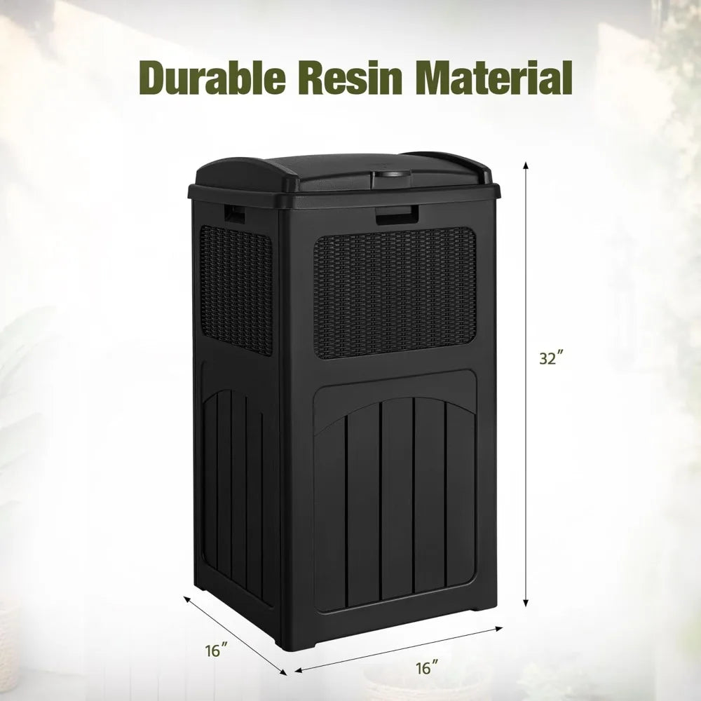 Hign-concerned Outdoor Dual Lid Resin Trash Bin Heavy Duty