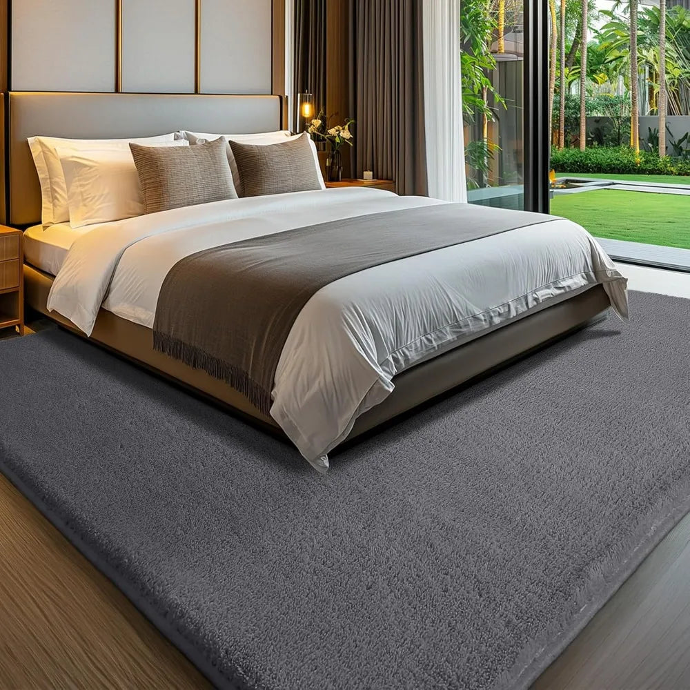 XMSJ Soft Fluffy Polyester Area Rug Non Slip Living Room