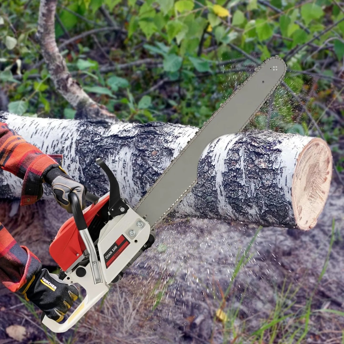 NONE 52cc Gasoline Chainsaw 2Stroke Portable Wood Cutting Saw