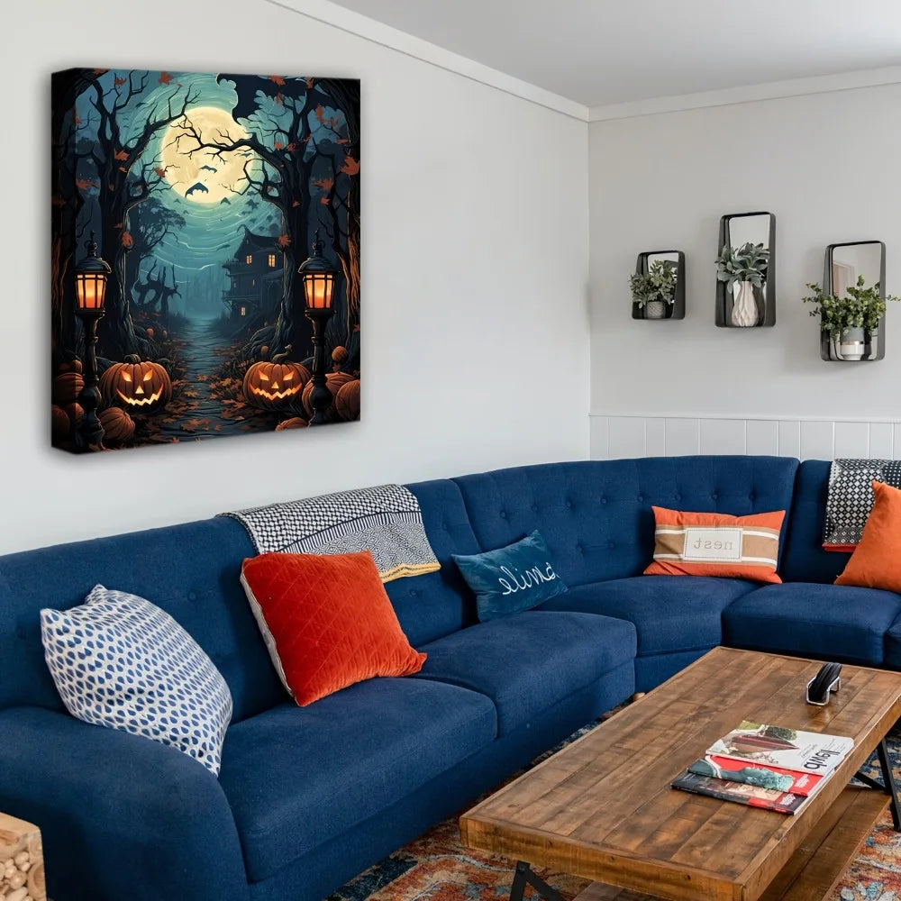 Hign-concerned Horror Pumpkin Castle Art Deco Hanging Frame