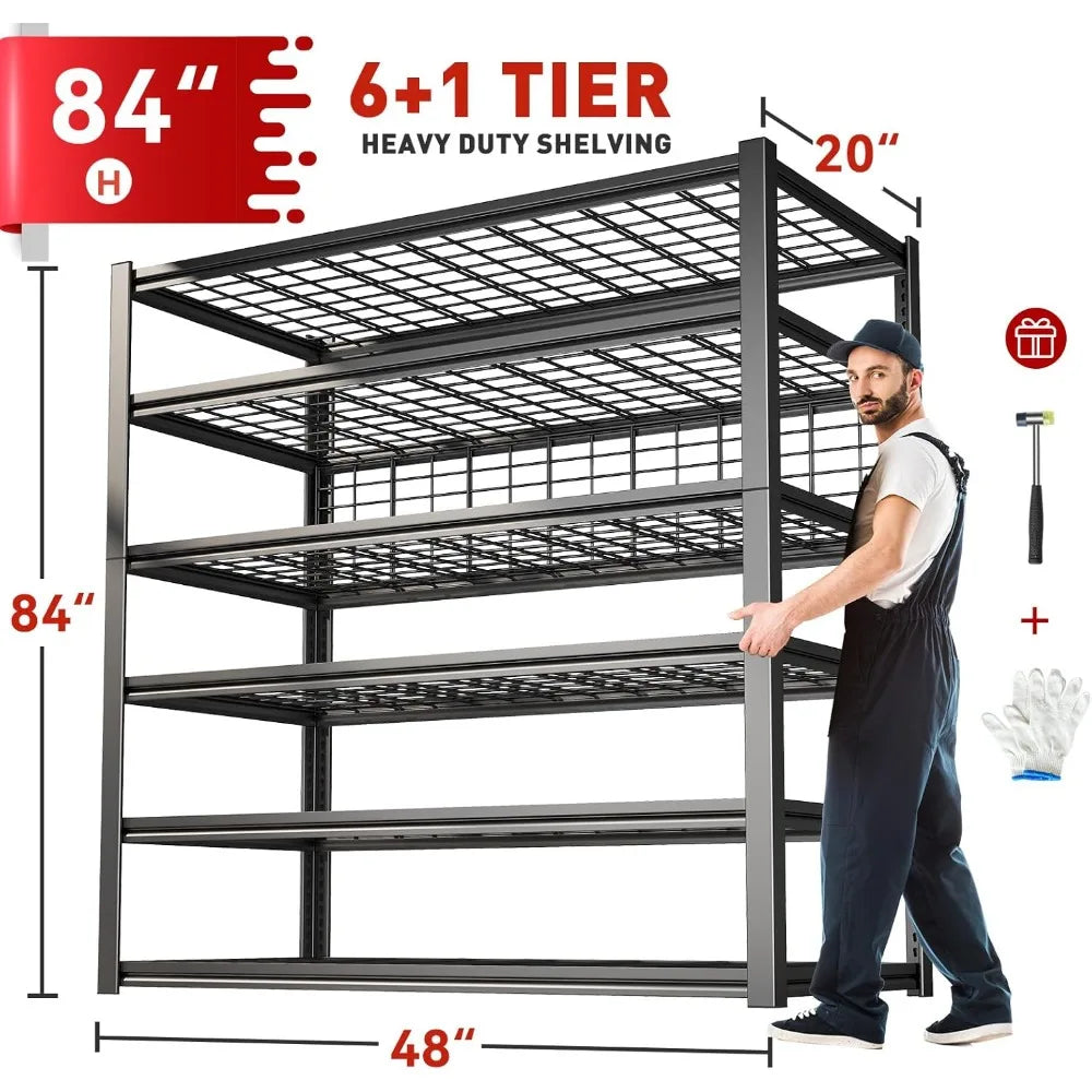 HUANZHUANG 6 Tier Heavy Duty Garage Shelving 3500LBS