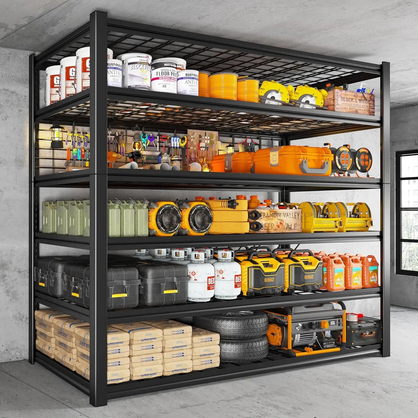XMSJ Heavy Duty Garage Shelving Unit Six Tier Storage