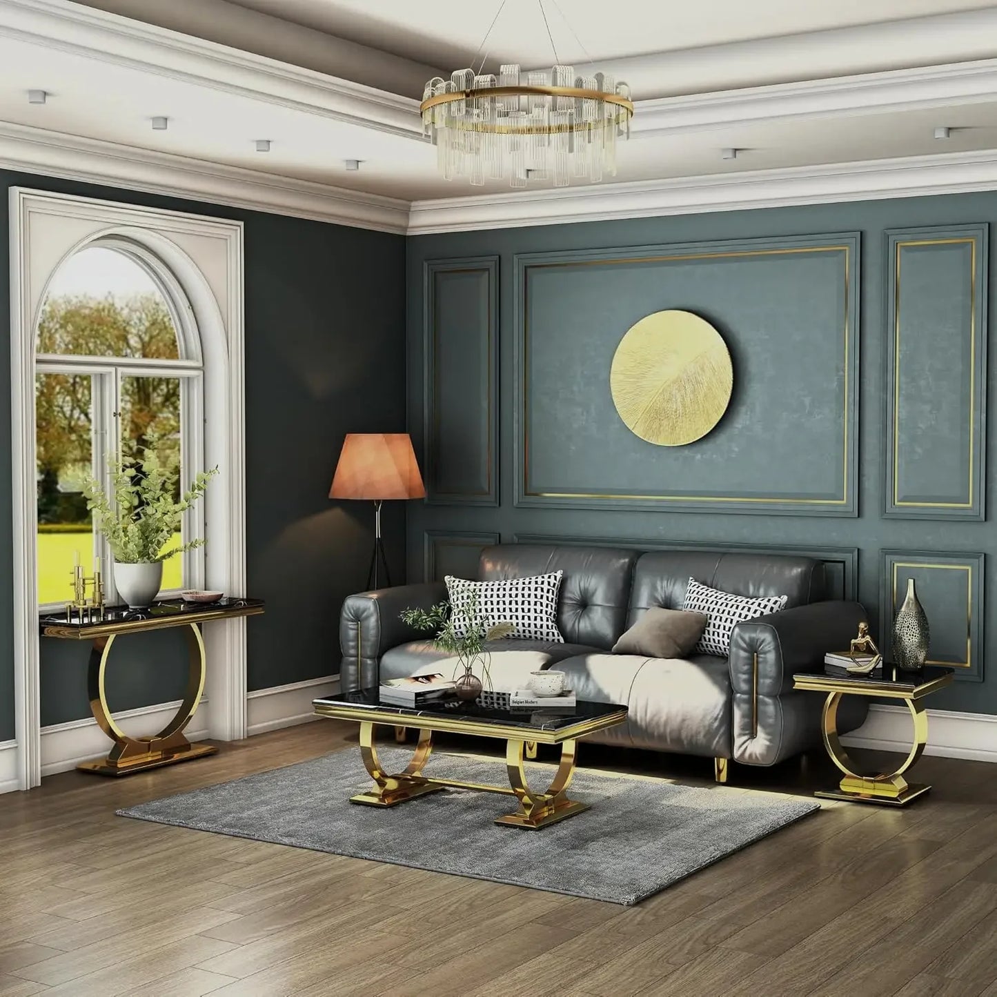 XMSJ Console Table With U Shaped Base For Entryway