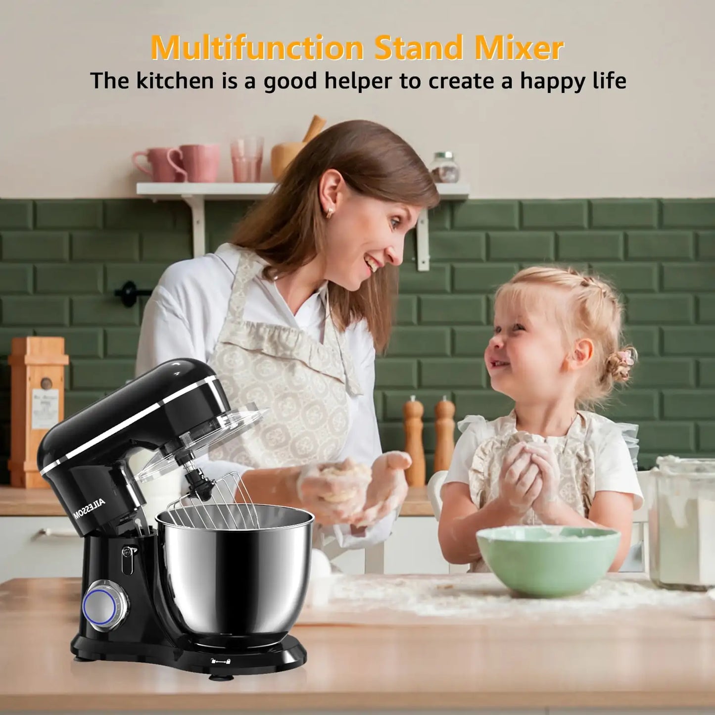 XMSJH Stand Mixer 10-Speed Tilt-Head Bowl And Dough Hook
