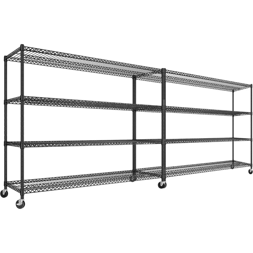 Hign Concerned Wire Shelving Unit With Wheels 4 Tier Storage