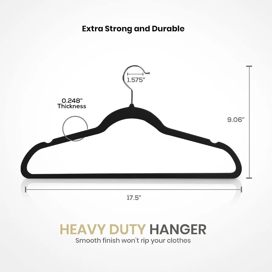 Hign-concerned Velvet Hangers 30Pack Non Slip 360 Hook