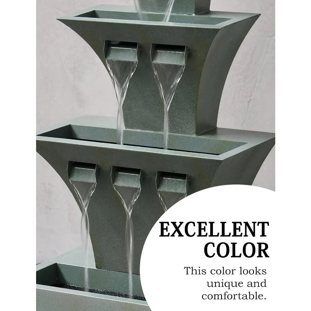 Three Tier Outdoor Fountain for Garden Decor and Patio
