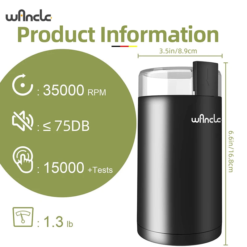 KIRAINAFLY 200W High Power Coffee Grinder Multifunctional