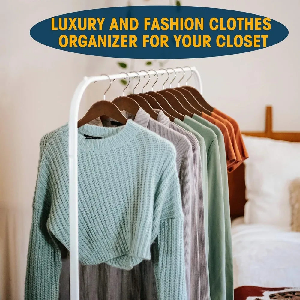 Walnut Wood Hangers 20 Pack Heavy Duty Closet Hangers