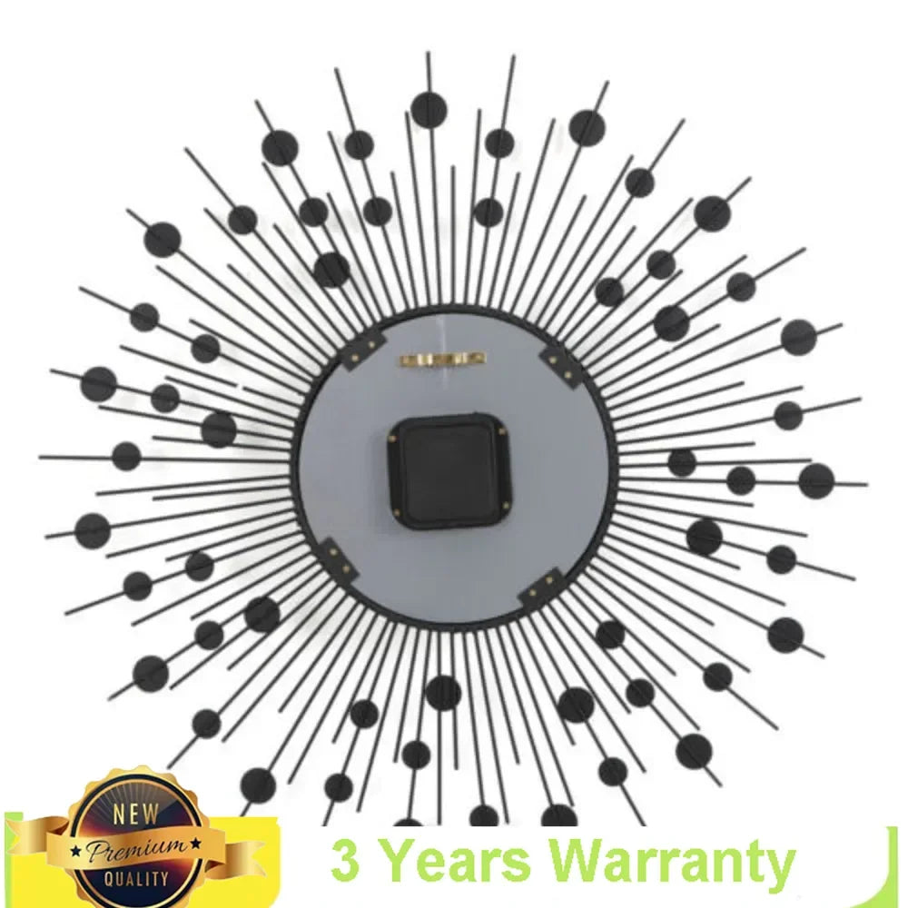Display 3D Sunburst Wall Clock Diamond Modern Luxury