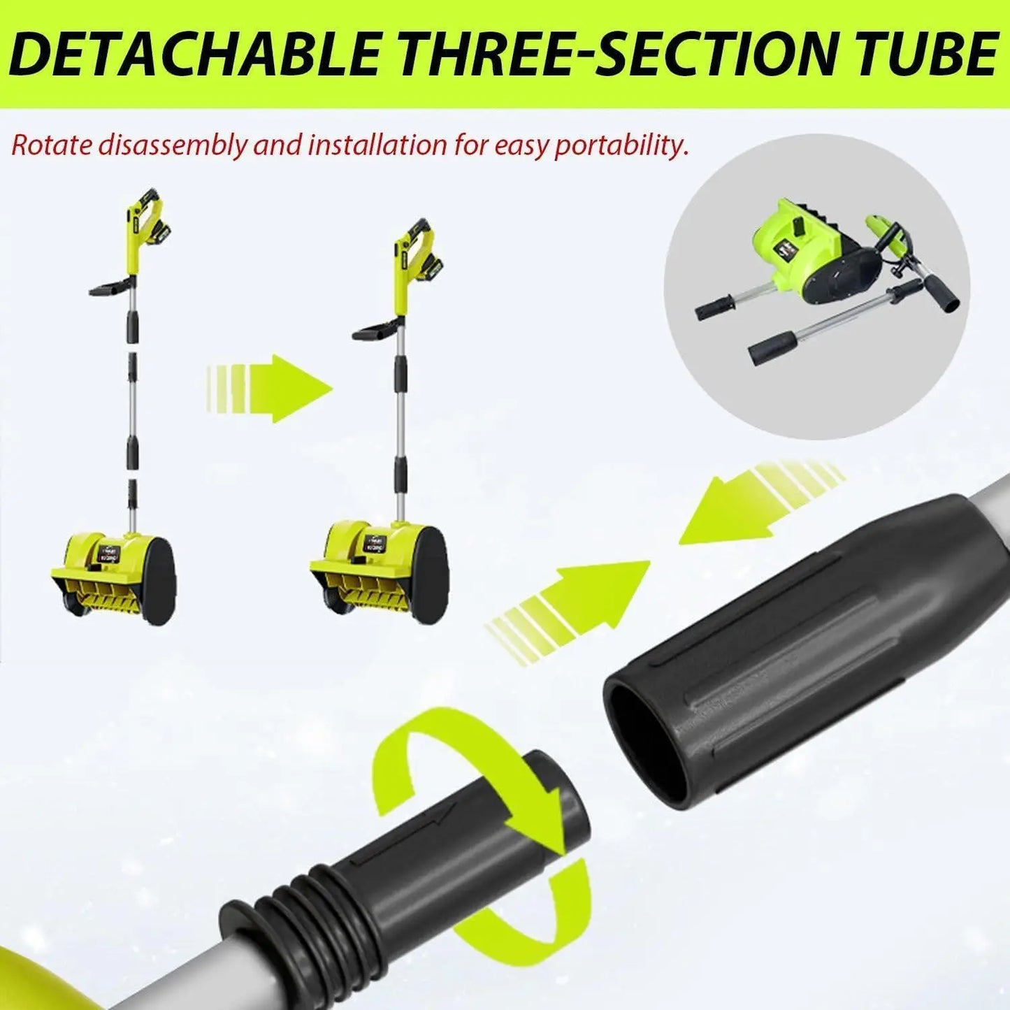 Brushless Cordless Snow Shovel 40V Battery Powered Snow Blower