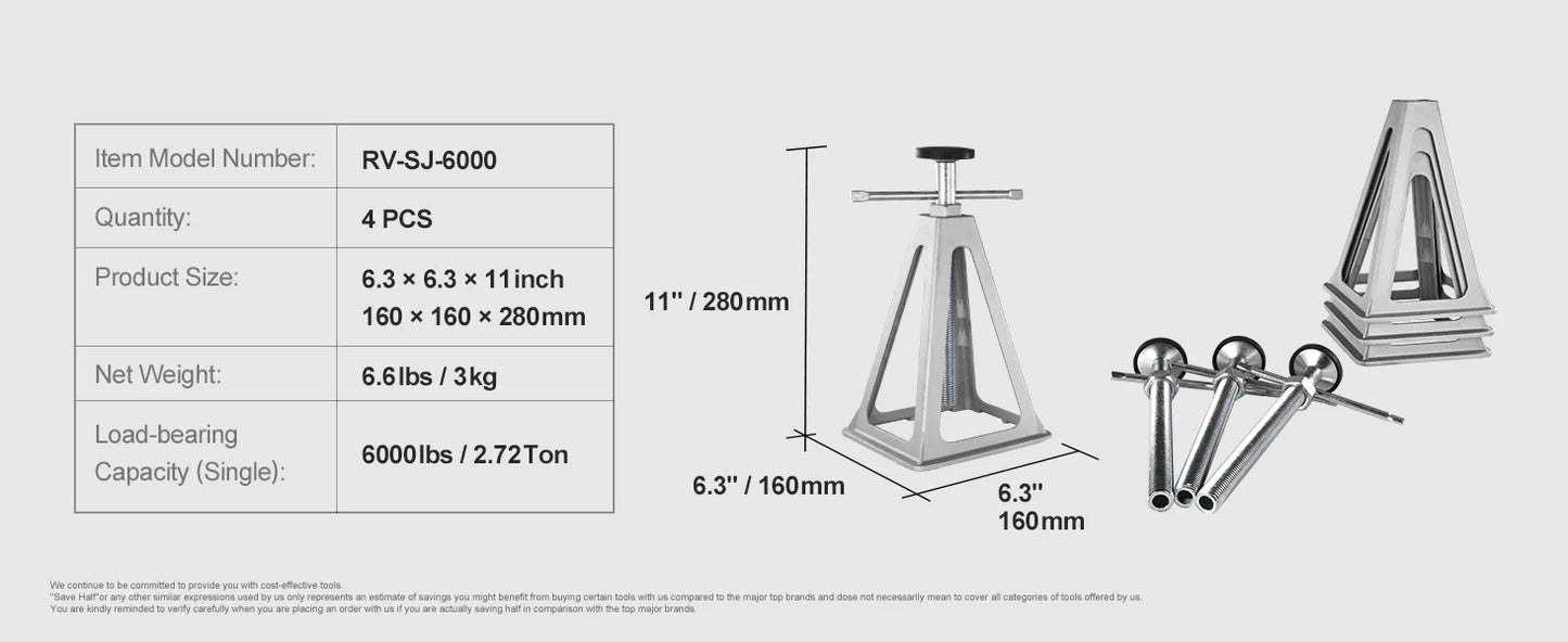 SucceBuy RV Stabilizer Jacks 6000 Lbs Aluminum Leveling System