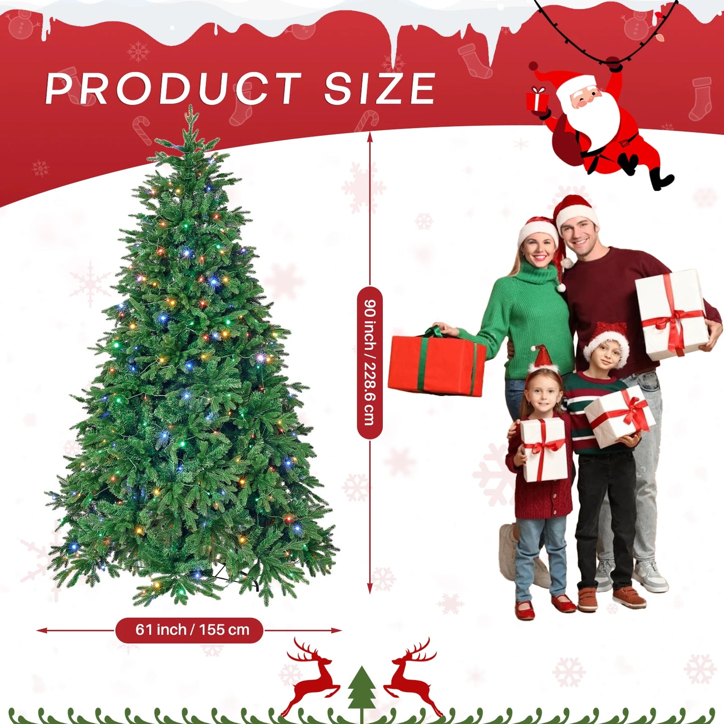 Redlife Christmas Tree with 23 LED Lights Metal Stand