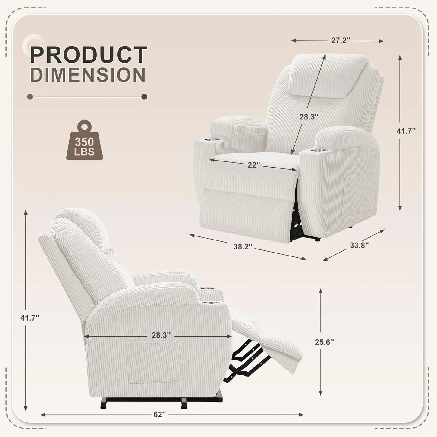 XMSJH Power Lift Recliner Chair With Massage For Elderly