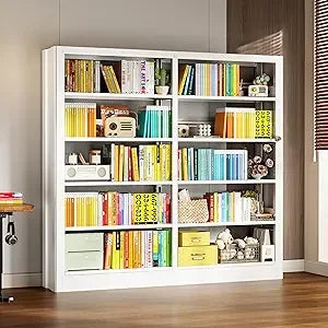 DAFIFY 5 Tier Metal Bookcase With Adjustable Shelves