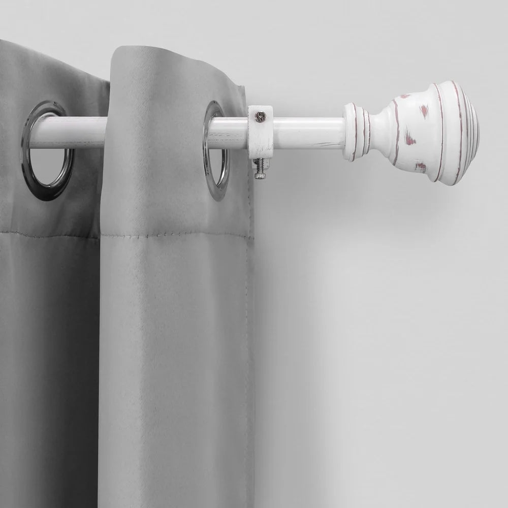 XMSJ Faux Wood Curtain Rod Set With Brackets And Hardware