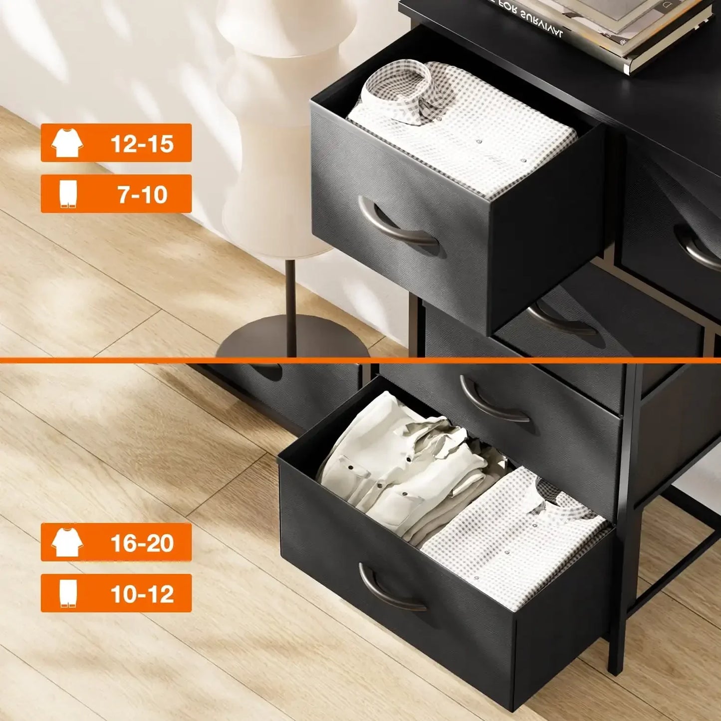 XMSJ Fabric Dresser For Bedroom Nine Drawer Organizer