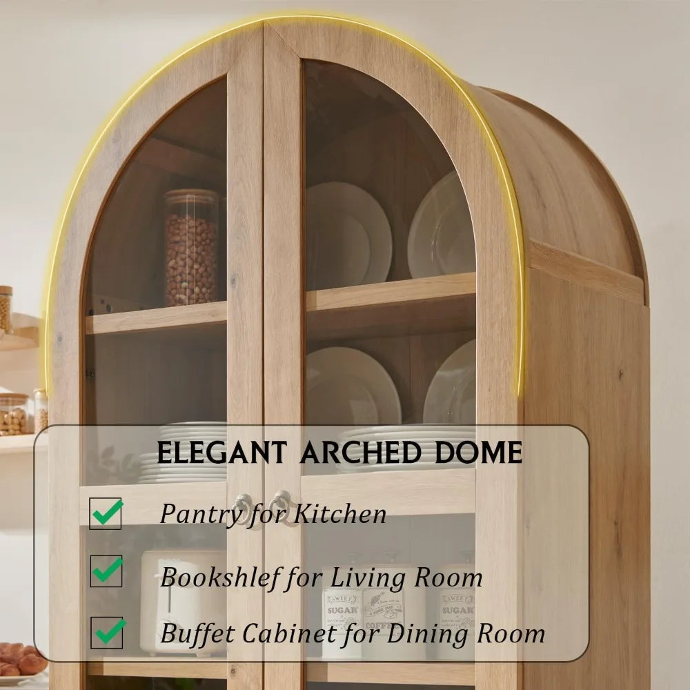 Ticify Kitchen Pantry Farmhouse Wood Cabinet 2 Drawers
