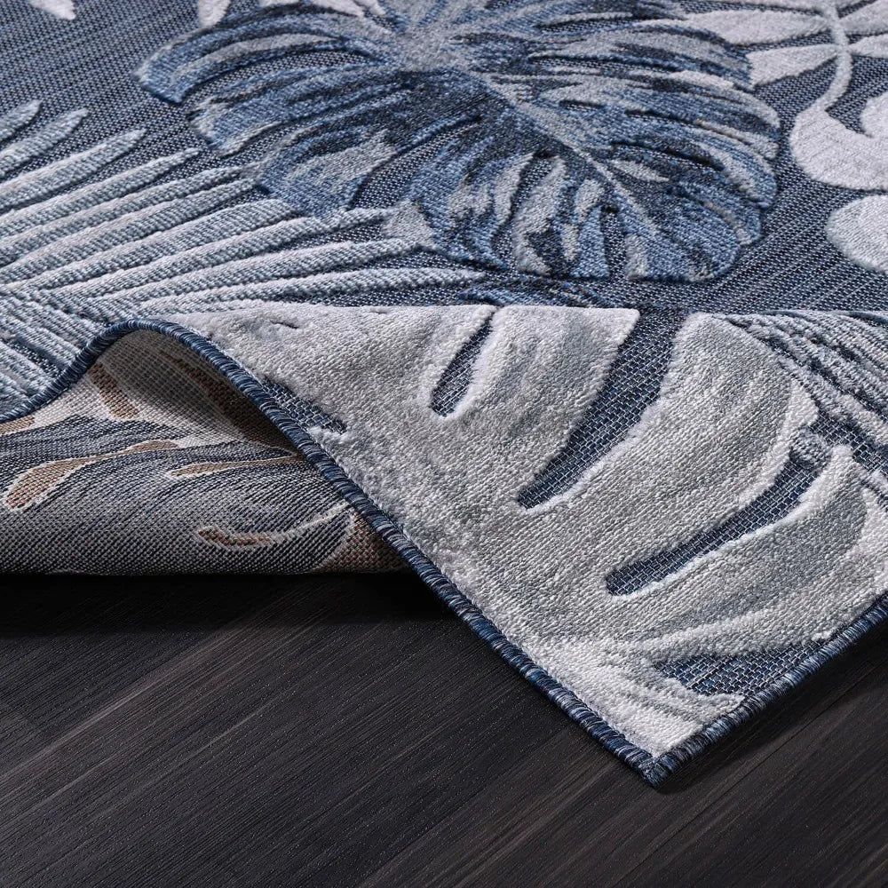 XMSJH Indoor Outdoor Rug Tropical Botanical Easy Cleaning