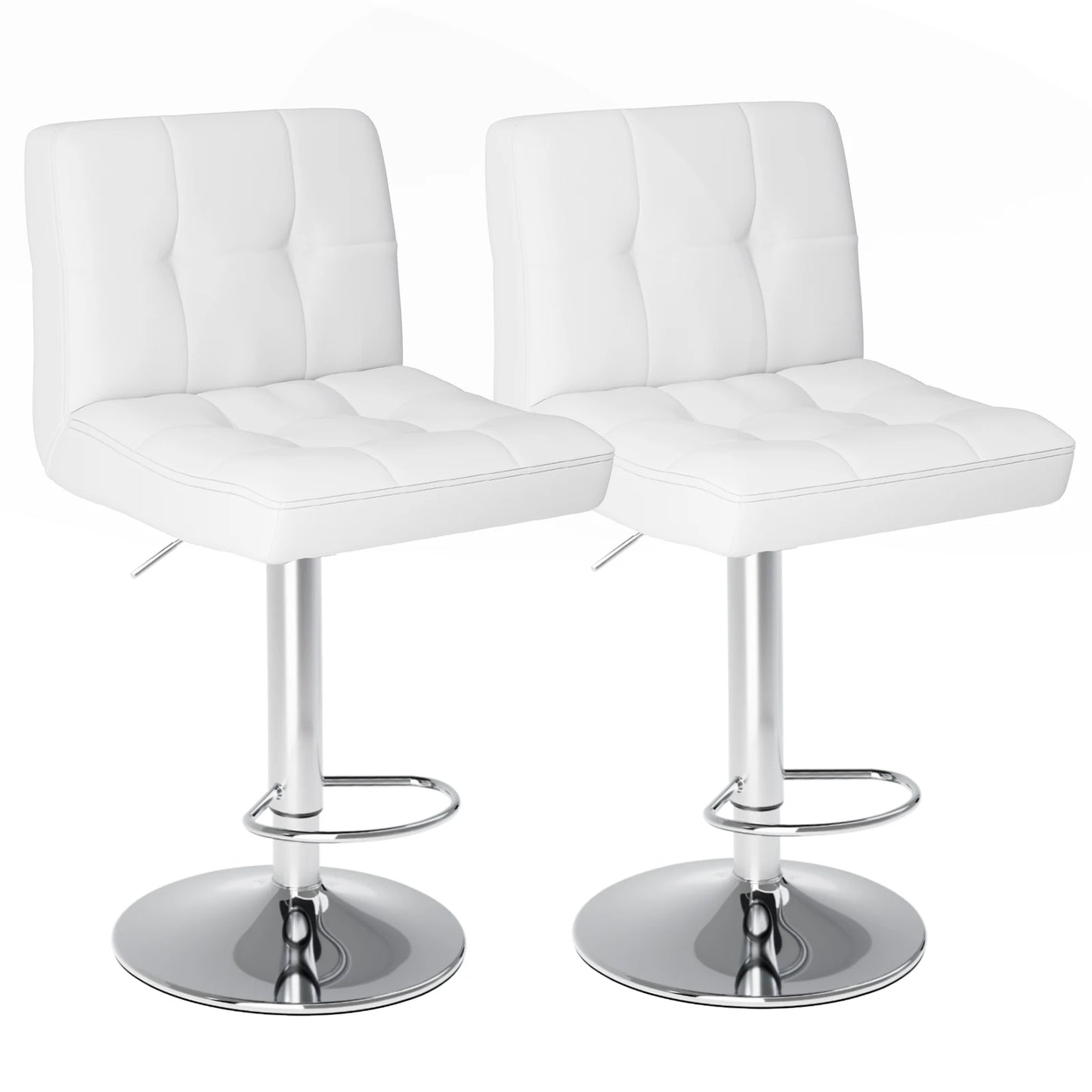 JHK PU Leather Bar Stools With Metal Frame Upholstered Backrest