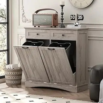 Double Tilt Out Trash Cabinet for Kitchen Waste Bins