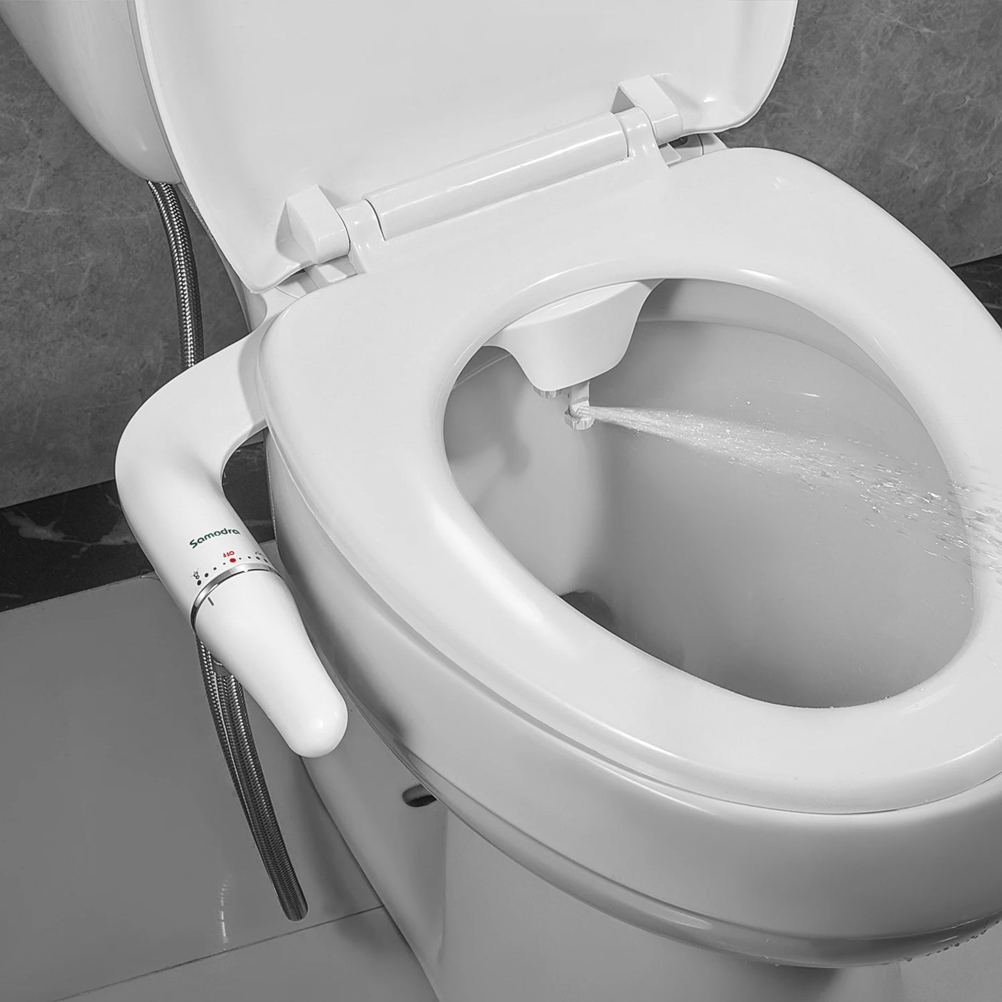SAMODRA Ultra Slim Bidet Toilet Seat Attachment Brass Inlet